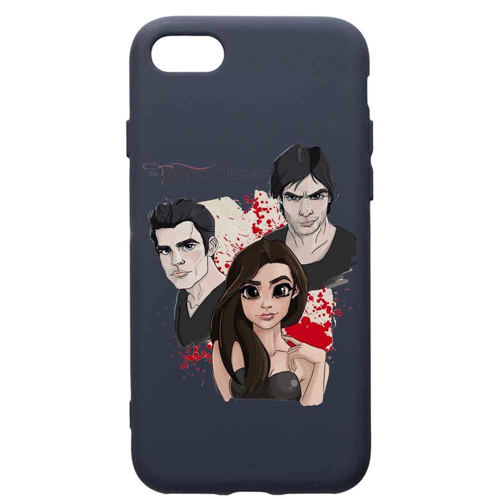 Husa Premium Silicon Compatibila Cu Apple IPhone SE 2 / iPhone 8 / iPhone 7, Vampire Diaries, cu interiorul din material textil, protectie camera, Alaskan Blue, PAB578