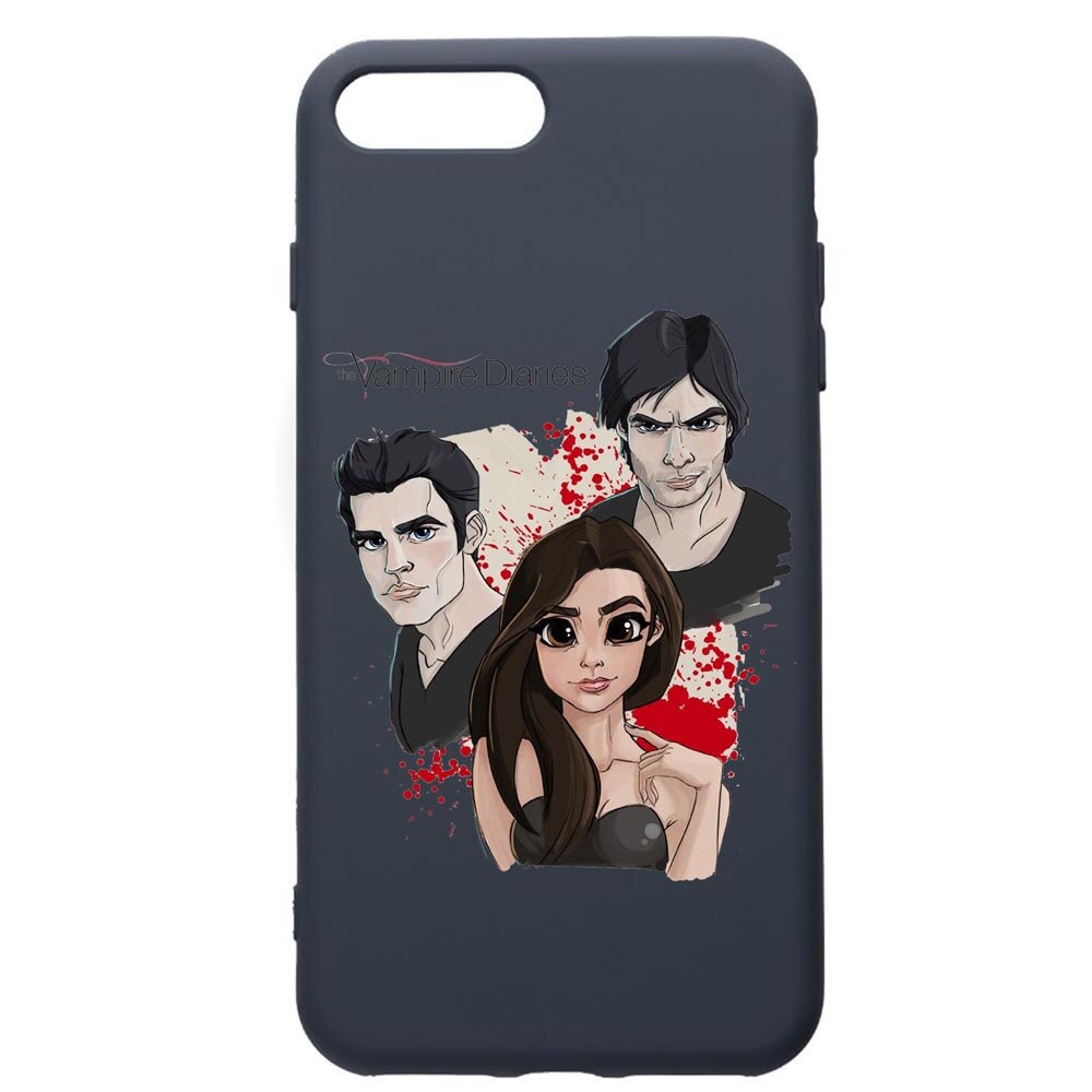 Husa Premium Silicon Compatibila Cu Apple iPhone 8 Plus / iPhone 7 Plus, Vampire Diaries, cu interiorul din material textil, protectie camera, Alaskan Blue, PAB578