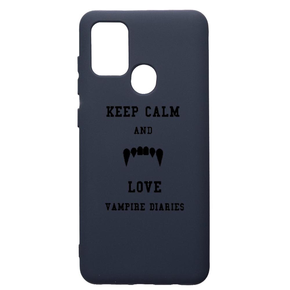 Husa Premium Silicon Compatibila Cu Samsung Galaxy A21S, Vampire Diaries - Keep Calm, cu interiorul din material textil, protectie camera, Alaskan Blue, PAB581