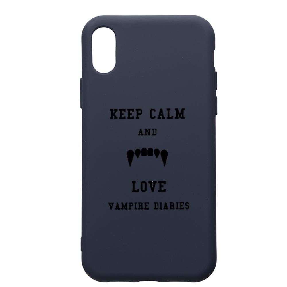 Husa Premium Silicon Compatibila Cu Apple IPhone XR, Vampire Diaries - Keep Calm, cu interiorul din material textil, protectie camera, Alaskan Blue, PAB581