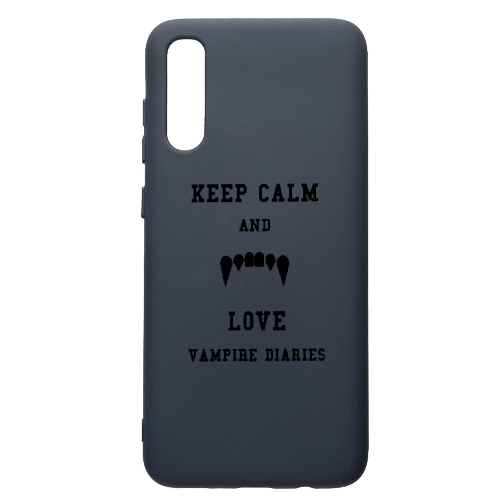 Husa Premium Silicon Compatibila Cu Samsung Galaxy A70, Vampire Diaries - Keep Calm, cu interiorul din material textil, protectie camera, Alaskan Blue, PAB581