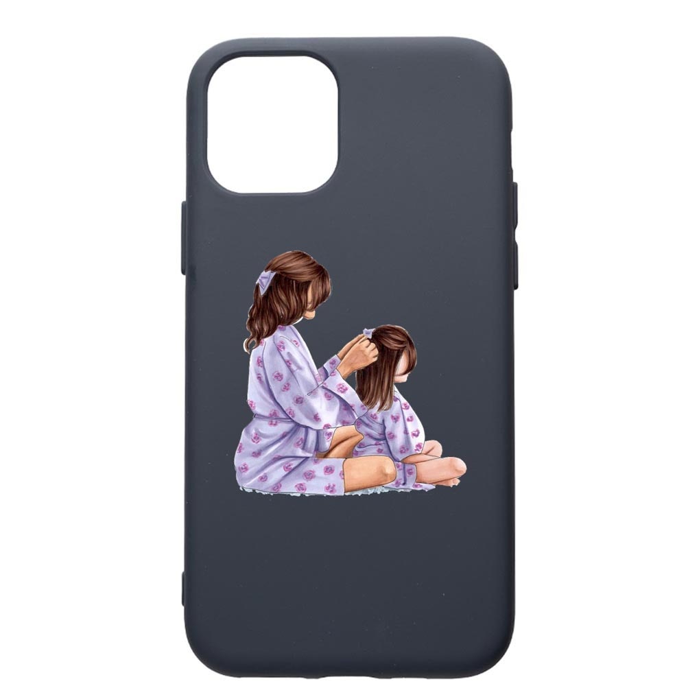 Husa Premium Silicon Compatibila Cu Apple IPhone 12 Mini, Mommy's Girl, cu interiorul din material textil, protectie camera, Alaskan Blue, PAB553