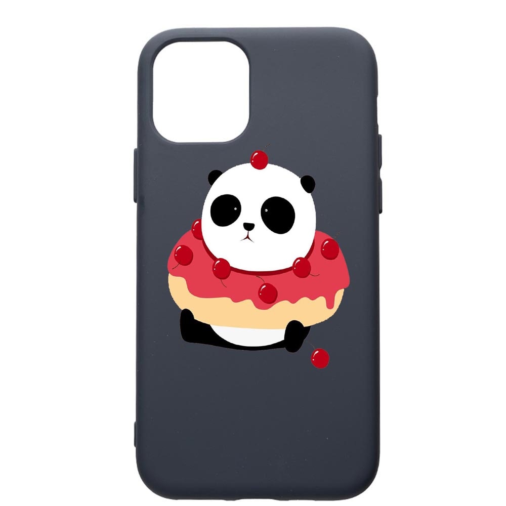 Husa Premium Silicon Compatibila Cu Apple IPhone 12 Mini, Sweet Panda, cu interiorul din material textil, protectie camera, Alaskan Blue, PAB585