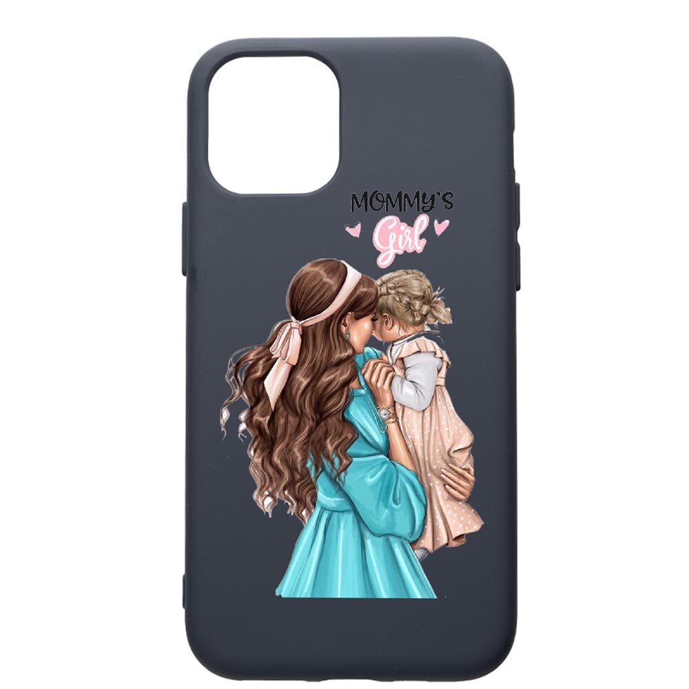 Husa Premium Silicon Compatibila Cu Apple IPhone 12 Pro, Mommy's Girl, cu interiorul din material textil, protectie camera, Alaskan Blue, PAB555