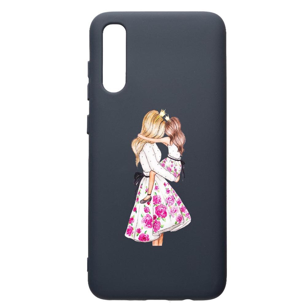 Husa Premium Silicon Compatibila Cu Samsung Galaxy A50, Mommy's Girl, cu interiorul din material textil, protectie camera, Alaskan Blue, PAB554