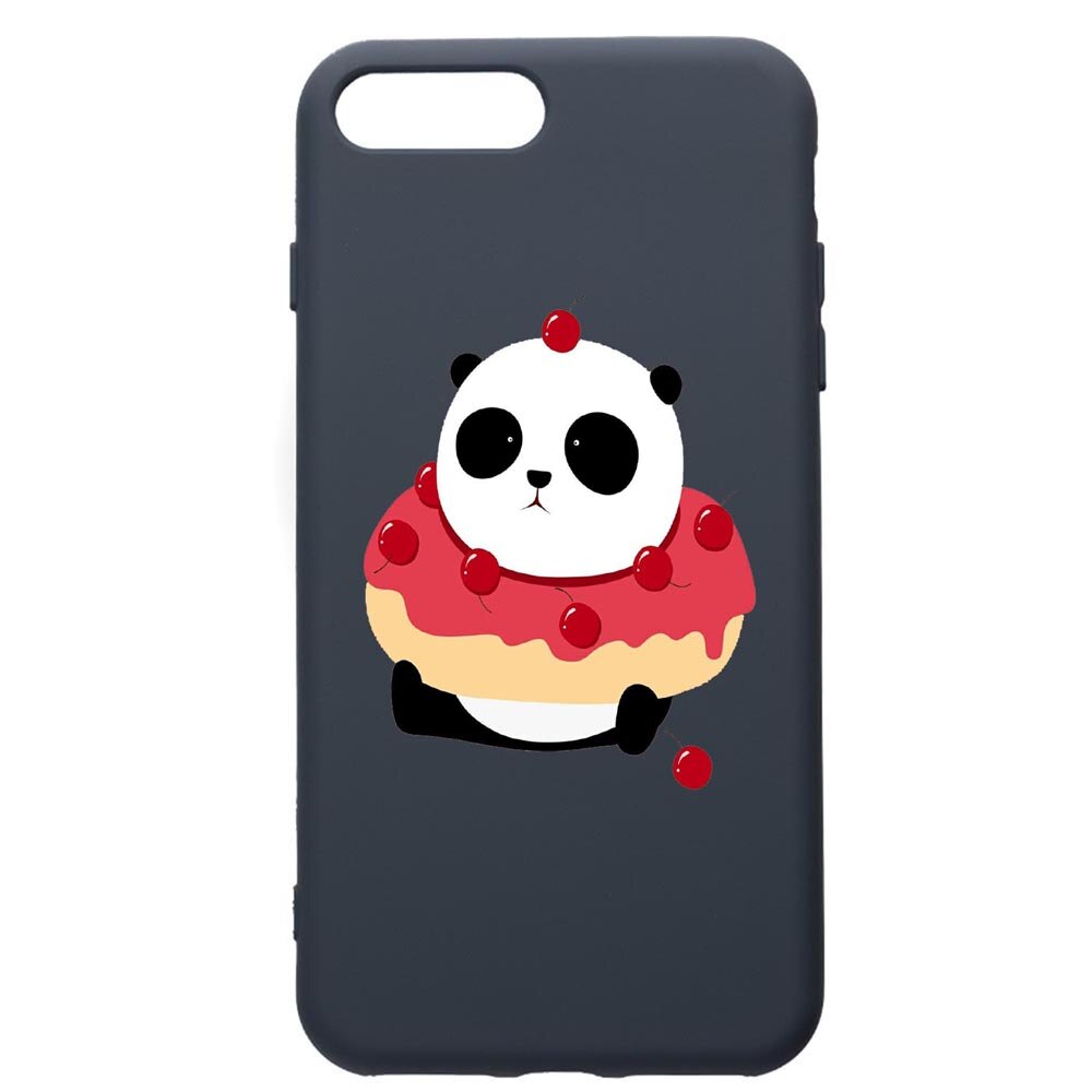 Husa Premium Silicon Compatibila Cu Apple iPhone 8 Plus / iPhone 7 Plus, Sweet Panda, cu interiorul din material textil, protectie camera, Alaskan Blue, PAB585