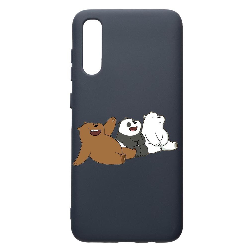 Husa Premium Silicon Compatibila Cu Samsung Galaxy A70, Keep Calm - Bears, cu interiorul din material textil, protectie camera, Alaskan Blue, PAB587