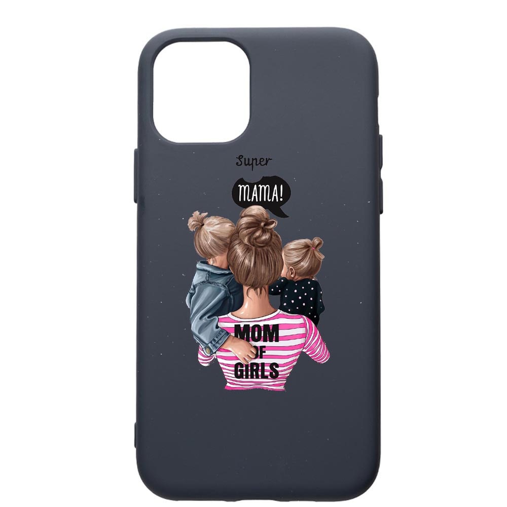 Husa Premium Silicon Compatibila Cu Apple IPhone 11 Pro Max, Super Mama, cu interiorul din material textil, protectie camera, Alaskan Blue, PAB556