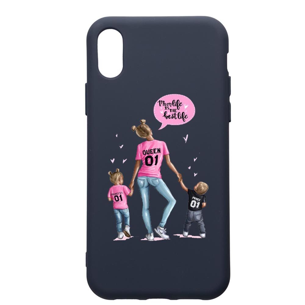 Husa Premium Silicon Compatibila Cu Samsung Galaxy A01, Mom Life, cu interiorul din material textil, protectie camera, Alaskan Blue, PAB557