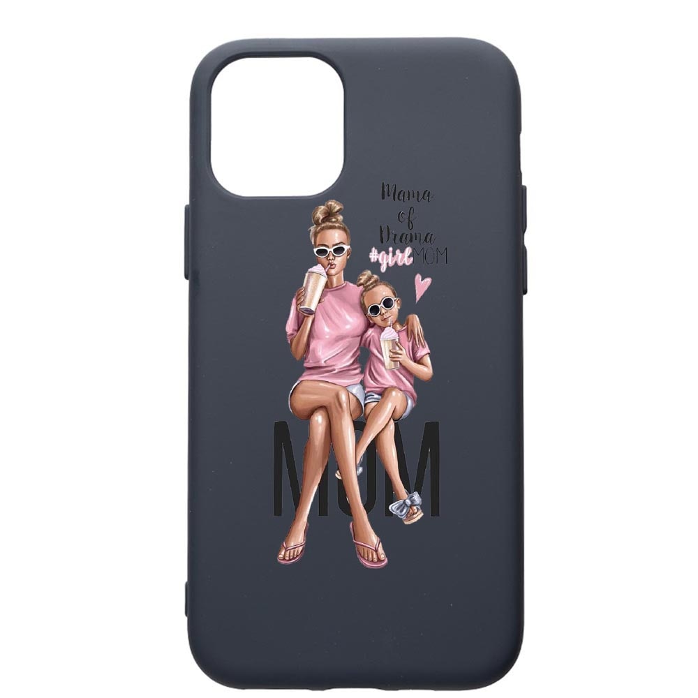 Husa Premium Silicon Compatibila Cu Apple IPhone 11, Girl Mom, cu interiorul din material textil, protectie camera, Alaskan Blue, PAB558