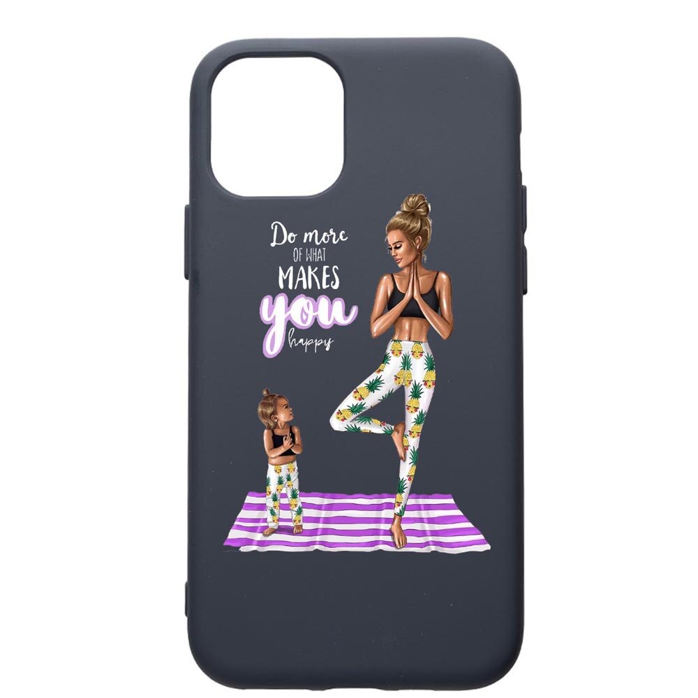 Husa Premium Silicon Compatibila Cu Apple IPhone 11 Pro, Girl Mom, cu interiorul din material textil, protectie camera, Alaskan Blue, PAB560