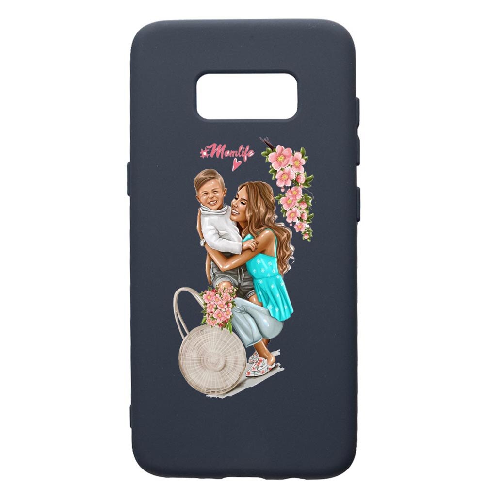 Husa Premium Silicon Compatibila Cu Samsung Galaxy S10E, Mom Life, cu interiorul din material textil, protectie camera, Alaskan Blue, PAB559