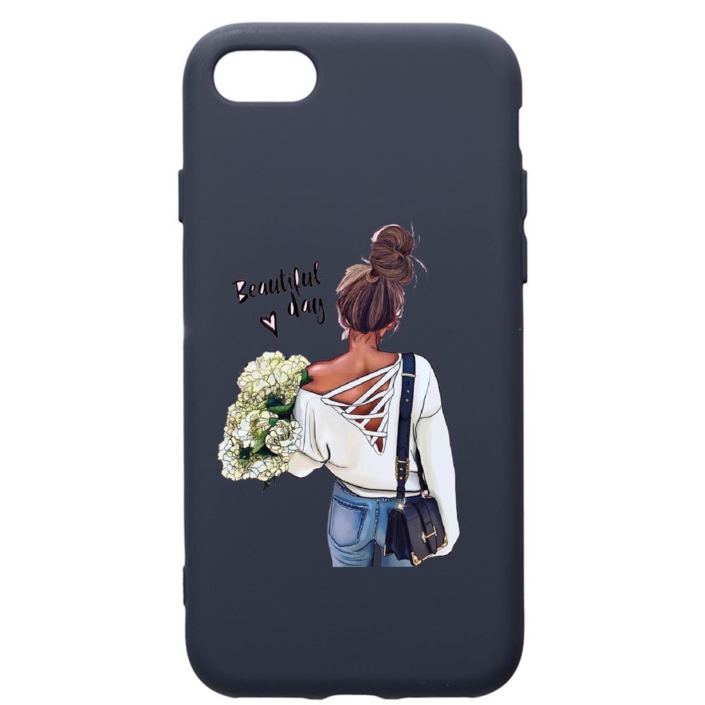 Husa Premium Silicon Compatibila Cu Apple IPhone SE 2 / iPhone 8 / iPhone 7, Beatiful Day, cu interiorul din material textil, protectie camera, Alaskan Blue, PAB561