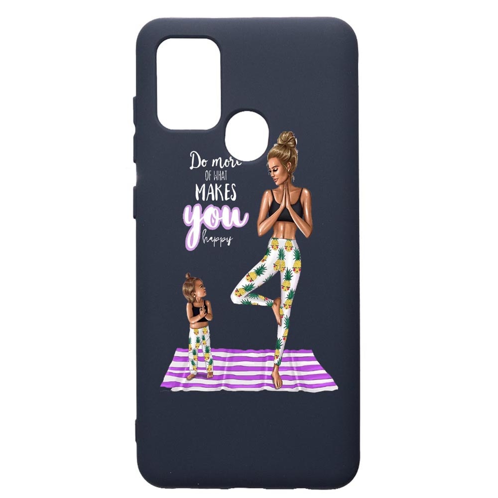 Husa Premium Silicon Compatibila Cu Samsung Galaxy A21S, Girl Mom, cu interiorul din material textil, protectie camera, Alaskan Blue, PAB560