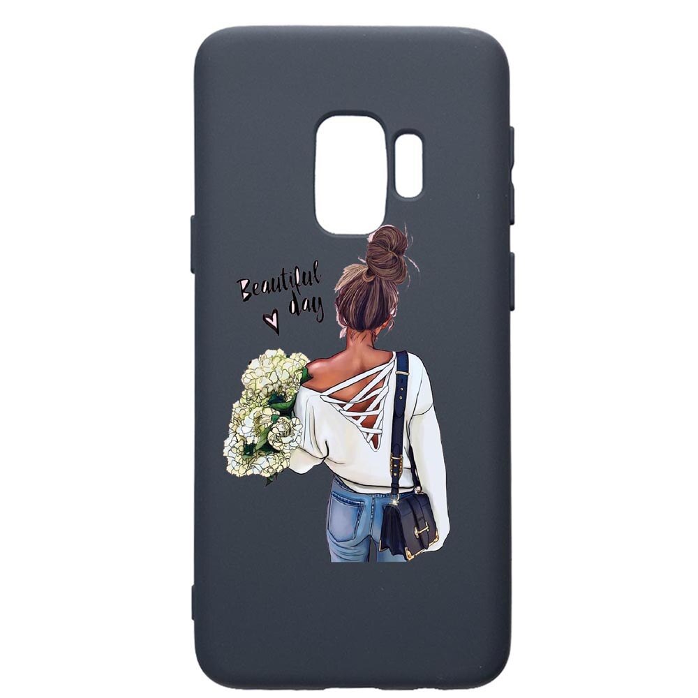 Husa Premium Silicon Compatibila Cu Samsung Galaxy S9, Beatiful Day, cu interiorul din material textil, protectie camera, Alaskan Blue, PAB561