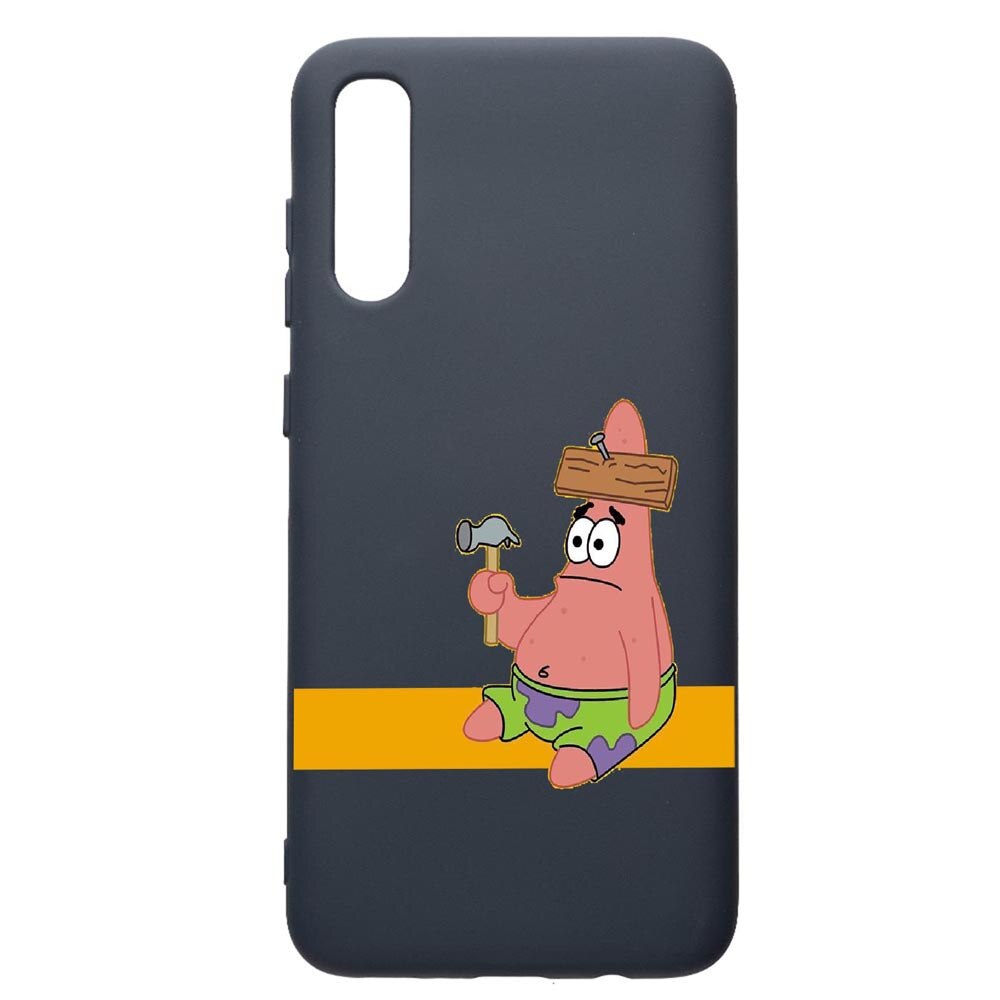 Husa Premium Silicon Compatibila Cu Samsung Galaxy A30S, Spongebob Patrick Star, cu interiorul din material textil, protectie camera, Alaskan Blue, PAB595
