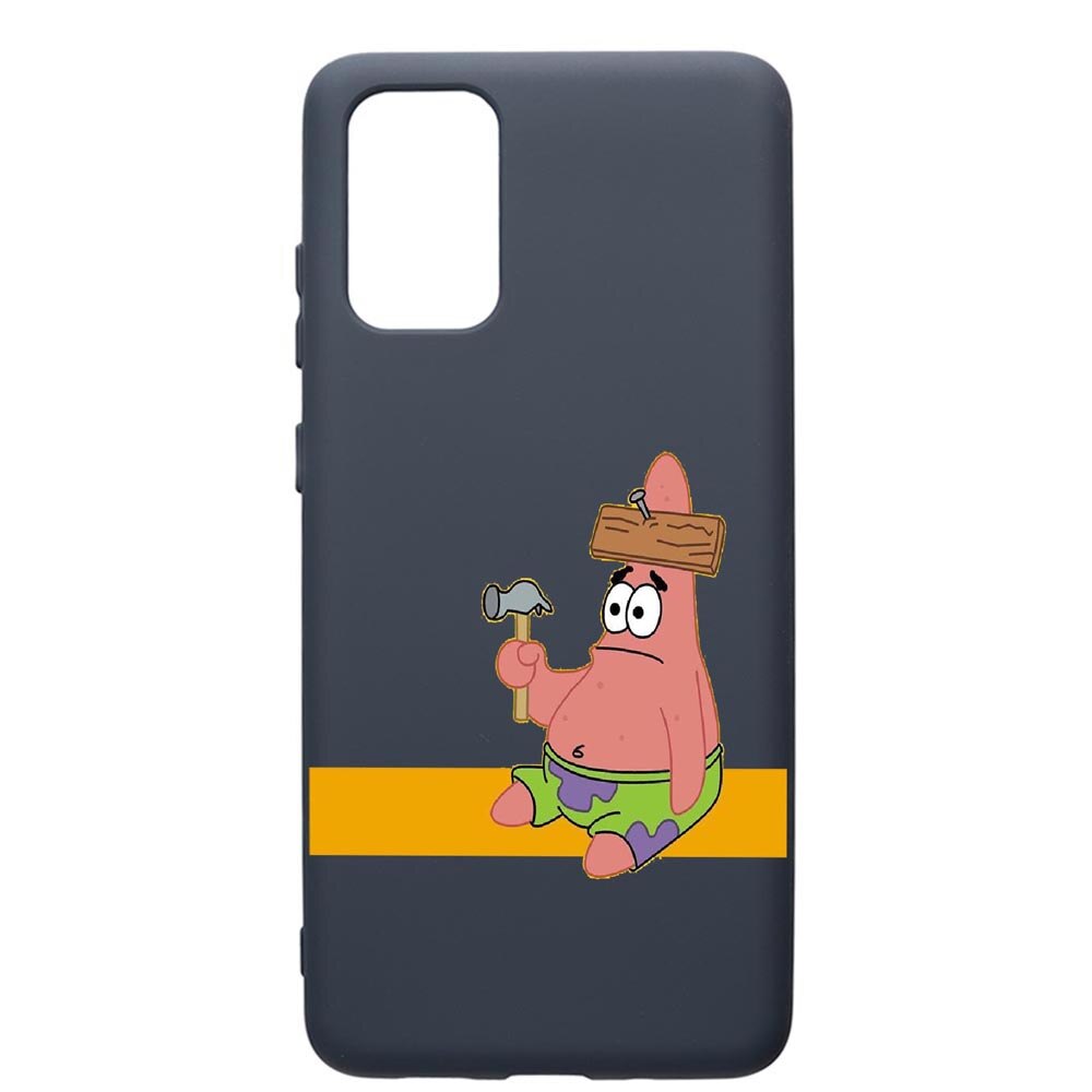 Husa Premium Silicon Compatibila Cu Samsung Galaxy S20 Plus, Spongebob Patrick Star, cu interiorul din material textil, protectie camera, Alaskan Blue, PAB595