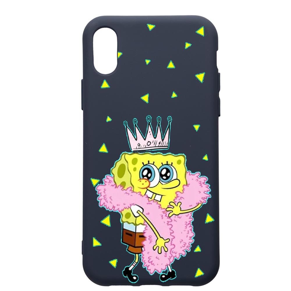 Husa Premium Silicon Compatibila Cu Samsung Galaxy A01, Spongebob, cu interiorul din material textil, protectie camera, Alaskan Blue, PAB597