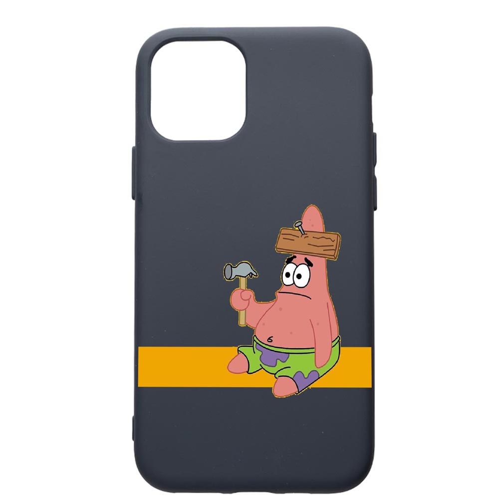 Husa Premium Silicon Compatibila Cu Apple IPhone 11 Pro Max, Spongebob Patrick Star, cu interiorul din material textil, protectie camera, Alaskan Blue, PAB595