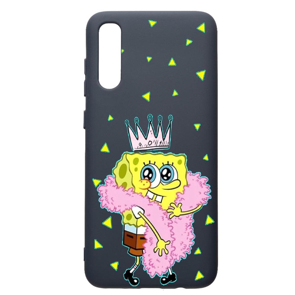 Husa Premium Silicon Compatibila Cu Samsung Galaxy A30S, Spongebob, cu interiorul din material textil, protectie camera, Alaskan Blue, PAB597