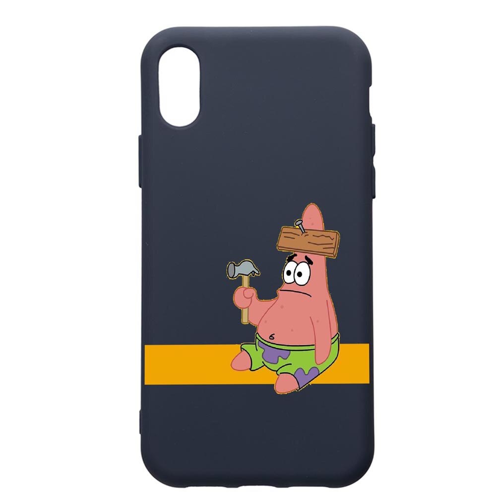 Husa Premium Silicon Compatibila Cu Samsung Galaxy A01, Spongebob Patrick Star, cu interiorul din material textil, protectie camera, Alaskan Blue, PAB595