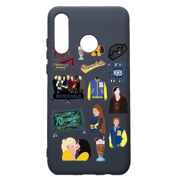 Husa Premium Silicon Compatibila Cu Huawei P30 Lite, Riverdale, cu interiorul din material textil, protectie camera, Alaskan Blue, PAB608 Husa Premium Silicon Compatibila Cu Huawei P30 Lite, Riverdale, cu interiorul din material textil, protectie camera, Alaskan Blue, PAB608