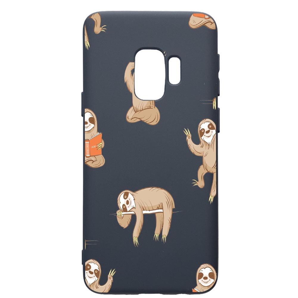 Husa Premium Silicon Compatibila Cu Samsung Galaxy S9, Keep Calm - Be lazy, cu interiorul din material textil, protectie camera, Alaskan Blue, PAB598