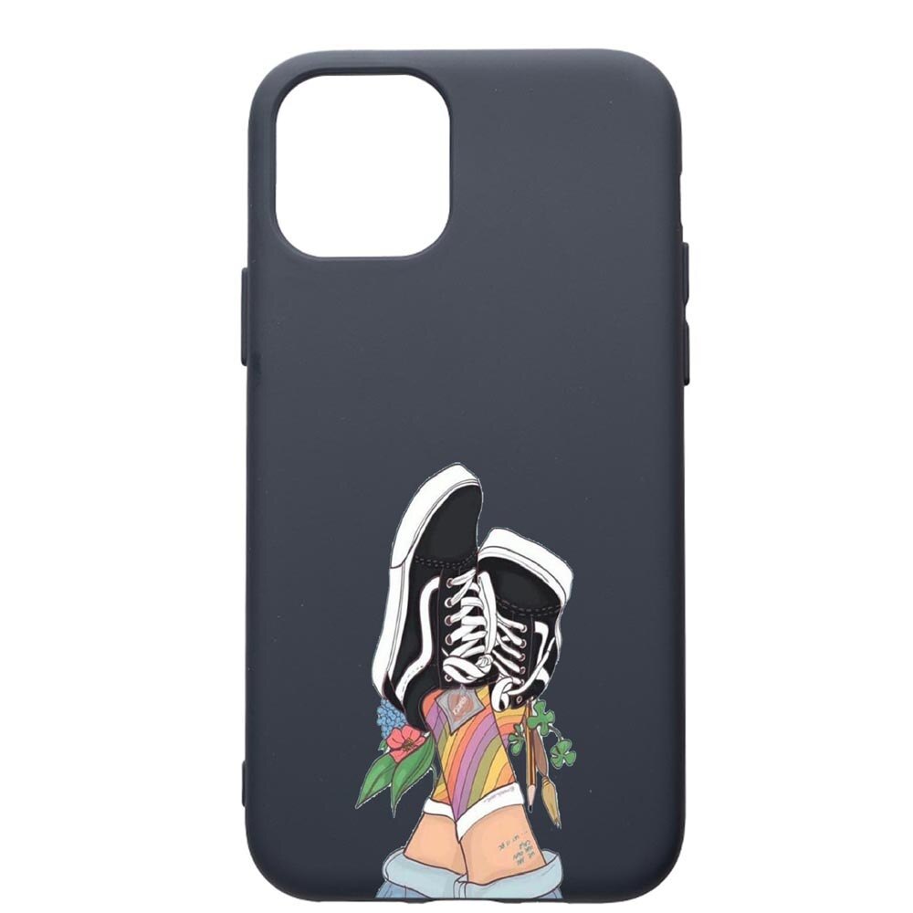 Husa Premium Silicon Compatibila Cu Apple IPhone 11, Vans - Gym Shoes, cu interiorul din material textil, protectie camera, Alaskan Blue, PAB600