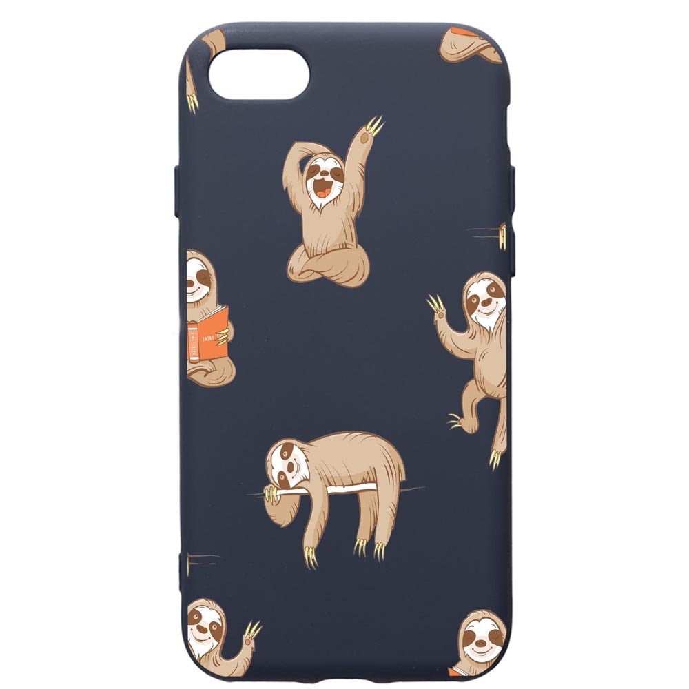 Husa Premium Silicon Compatibila Cu Apple IPhone SE 2 / iPhone 8 / iPhone 7, Keep Calm - Be lazy, cu interiorul din material textil, protectie camera, Alaskan Blue, PAB598