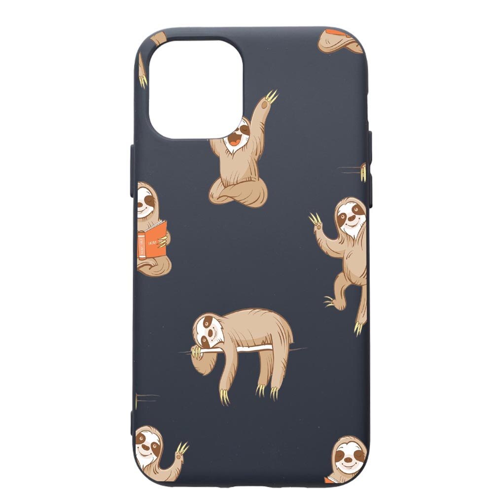 Husa Premium Silicon Compatibila Cu Apple IPhone 11, Keep Calm - Be lazy, cu interiorul din material textil, protectie camera, Alaskan Blue, PAB598