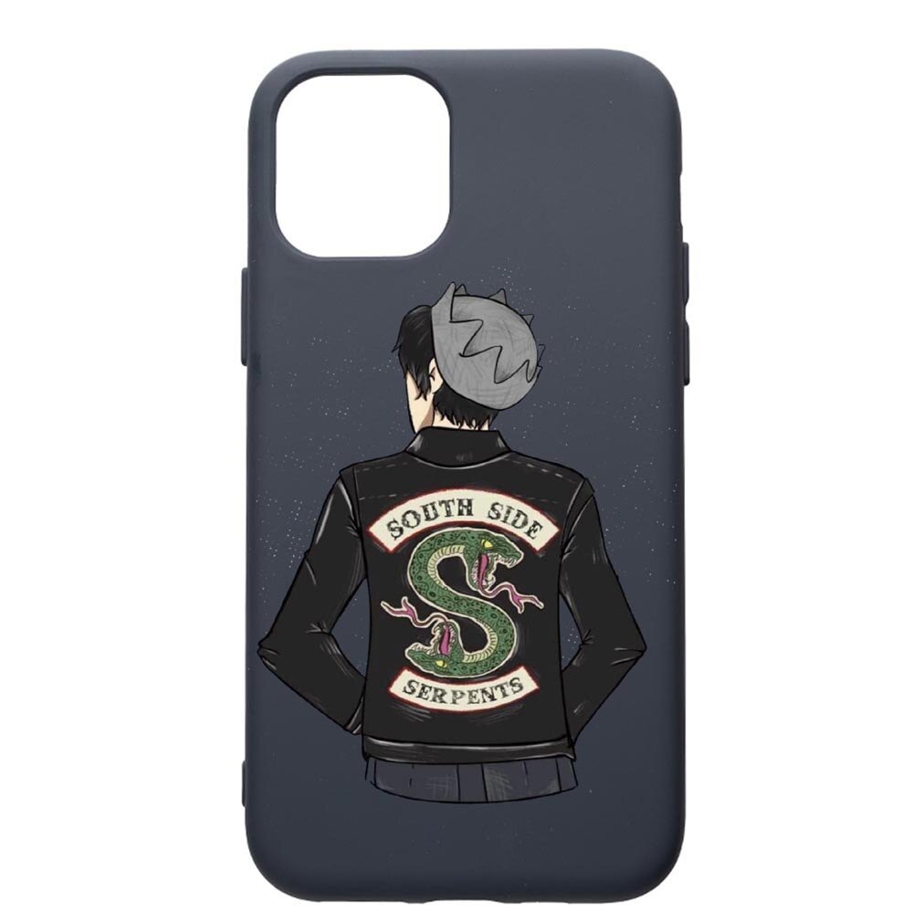 Husa Premium Silicon Compatibila Cu Apple IPhone 12, Riverdale - South Side Serpents, cu interiorul din material textil, protectie camera, Alaskan Blue, PAB619