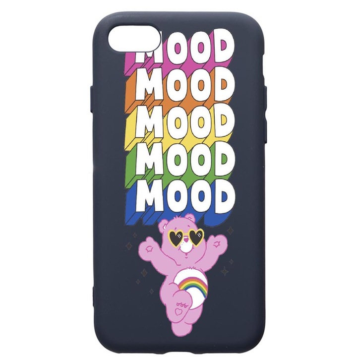 Husa Premium Silicon Compatibila Cu Apple IPhone SE 2 / iPhone 8 / iPhone 7, Mood - Pink Bear, cu interiorul din material textil, protectie camera, Alaskan Blue, PAB599