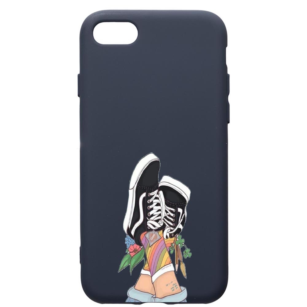 Husa Premium Silicon Compatibila Cu Apple IPhone SE 2 / iPhone 8 / iPhone 7, Vans - Gym Shoes, cu interiorul din material textil, protectie camera, Alaskan Blue, PAB600