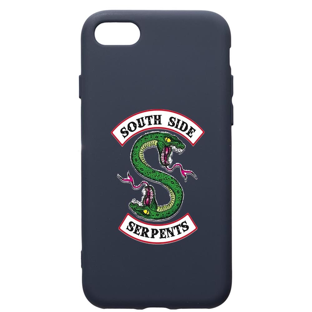 Husa Premium Silicon Compatibila Cu Apple IPhone SE 2 / iPhone 8 / iPhone 7, Riverdale - South Side Serpents, cu interiorul din material textil, protectie camera, Alaskan Blue, PAB605