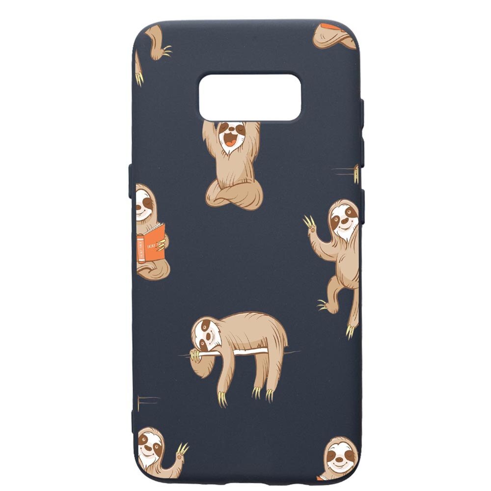 Husa Premium Silicon Compatibila Cu Samsung Galaxy S8, Keep Calm - Be lazy, cu interiorul din material textil, protectie camera, Alaskan Blue, PAB598