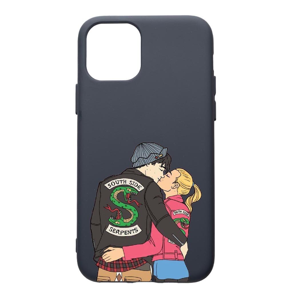 Husa Premium Silicon Compatibila Cu Apple IPhone 11 Pro, Riverdale - South Side Serpents, cu interiorul din material textil, protectie camera, Alaskan Blue, PAB618