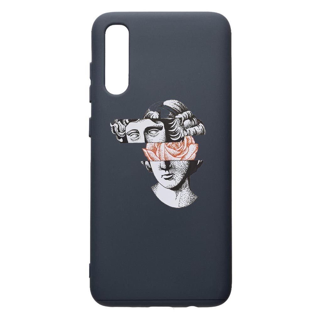 Husa Premium Silicon Compatibila Cu Samsung Galaxy A30S, Statue Rose, cu interiorul din material textil, protectie camera, Alaskan Blue, PAB604