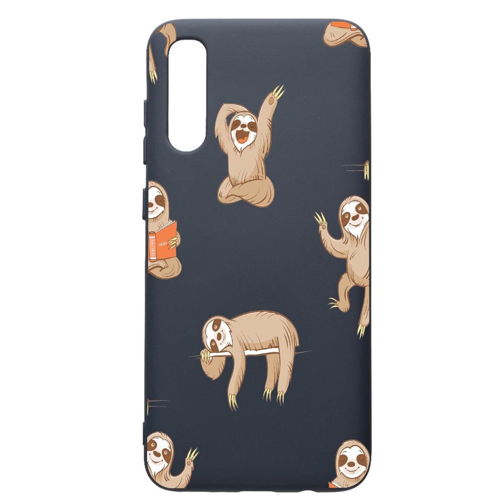 Husa Premium Silicon Compatibila Cu Samsung Galaxy A70, Keep Calm - Be lazy, cu interiorul din material textil, protectie camera, Alaskan Blue, PAB598