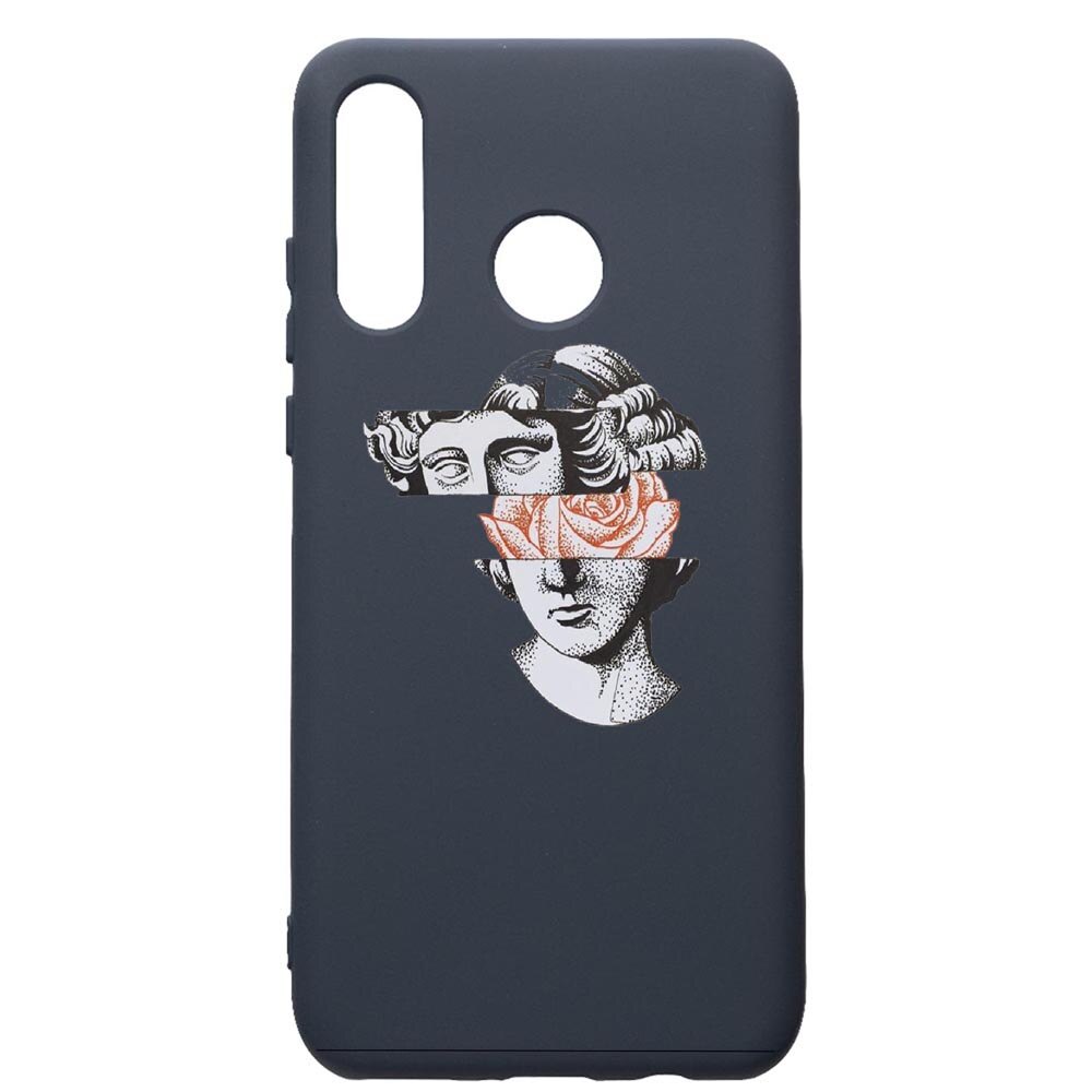 Husa Premium Silicon Compatibila Cu Huawei P30 Lite, Statue Rose, cu interiorul din material textil, protectie camera, Alaskan Blue, PAB604
