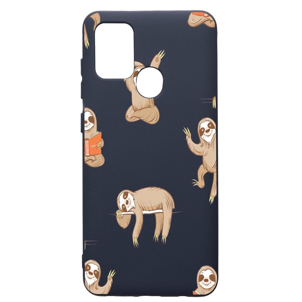 Husa Premium Silicon Compatibila Cu Samsung Galaxy A21S, Keep Calm - Be lazy, cu interiorul din material textil, protectie camera, Alaskan Blue, PAB598