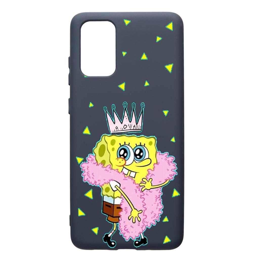 Husa Premium Silicon Compatibila Cu Samsung Galaxy S20 Plus, Spongebob, cu interiorul din material textil, protectie camera, Alaskan Blue, PAB597