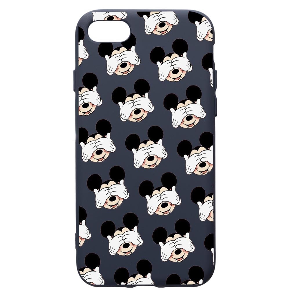 Husa Premium Silicon Compatibila Cu Apple IPhone SE 2 / iPhone 8 / iPhone 7, Mini Mouse, cu interiorul din material textil, protectie camera, Alaskan Blue, PAB603