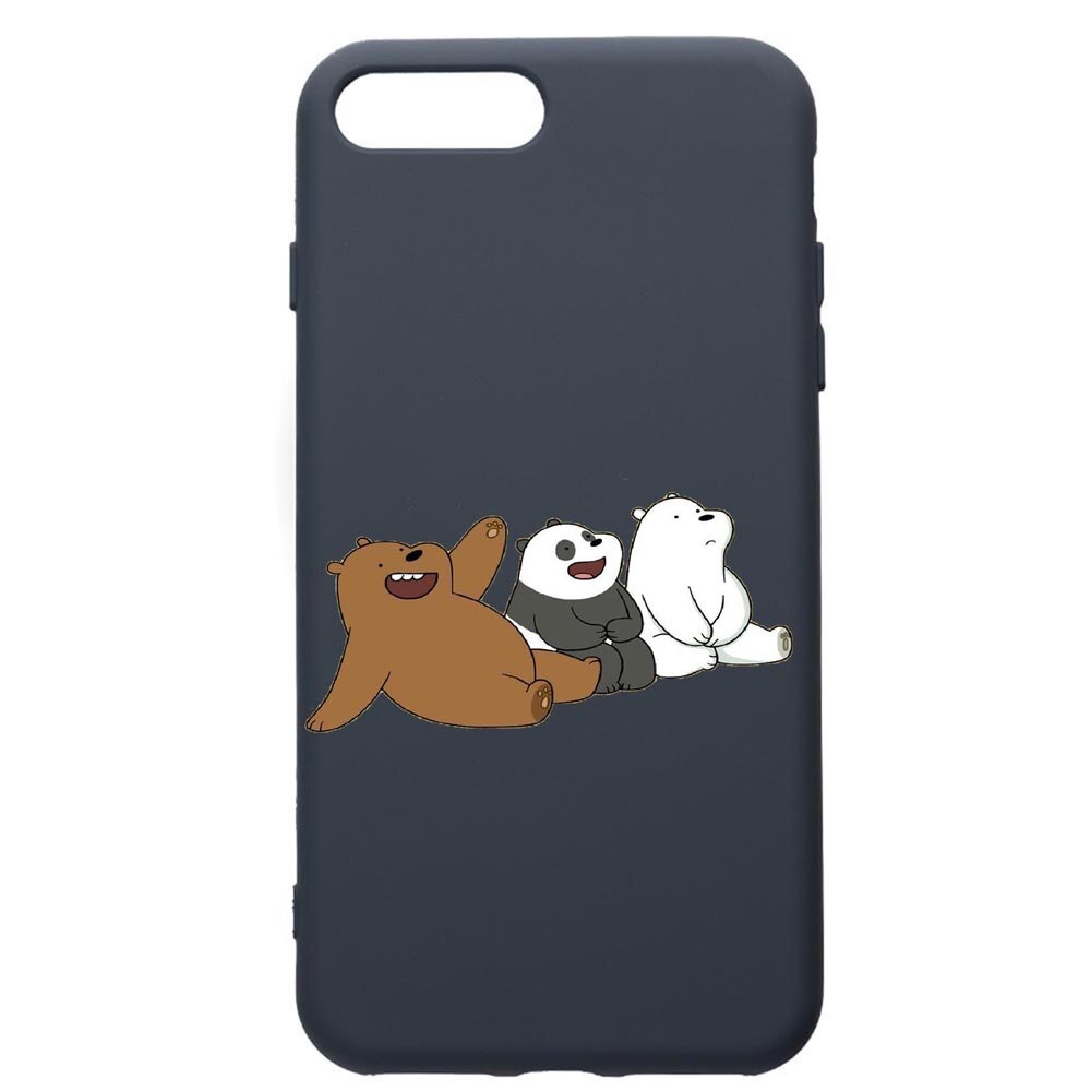 Husa Premium Silicon Compatibila Cu Apple iPhone 8 Plus / iPhone 7 Plus, Keep Calm - Bears, cu interiorul din material textil, protectie camera, Alaskan Blue, PAB587