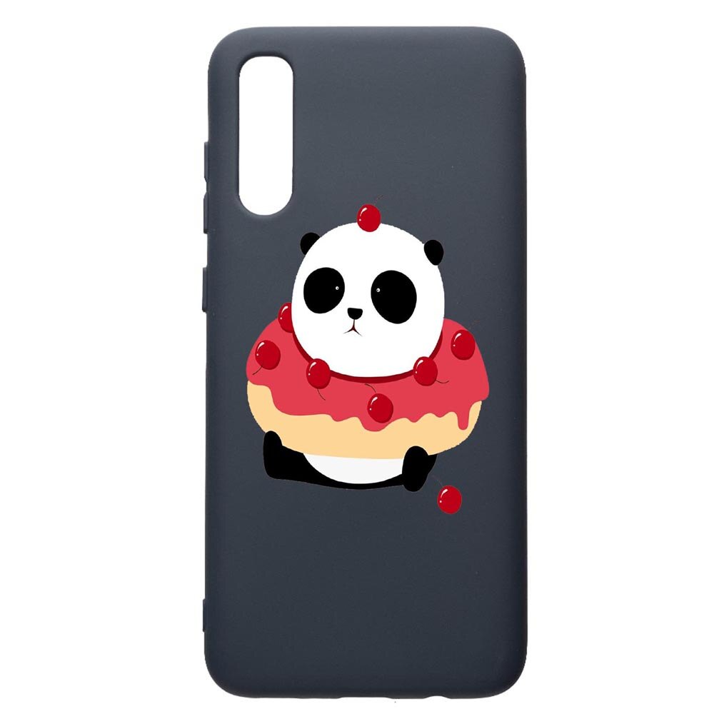 Husa Premium Silicon Compatibila Cu Samsung Galaxy A70, Sweet Panda, cu interiorul din material textil, protectie camera, Alaskan Blue, PAB585