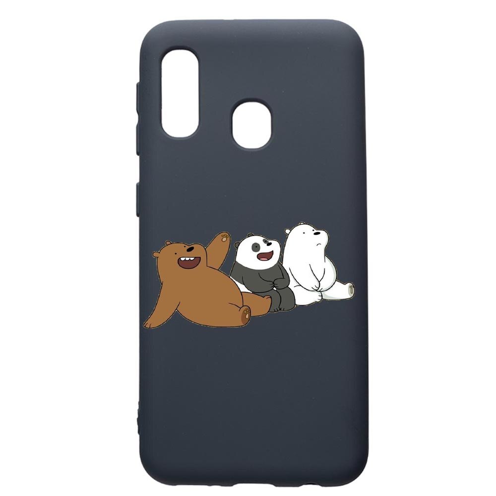 Husa Premium Silicon Compatibila Cu Samsung Galaxy A20E, Keep Calm - Bears, cu interiorul din material textil, protectie camera, Alaskan Blue, PAB587
