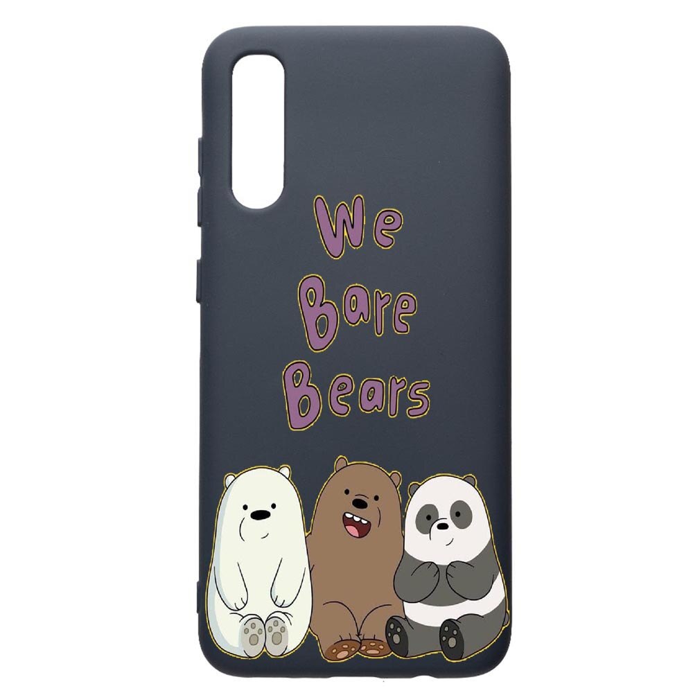 Husa Premium Silicon Compatibila Cu Samsung Galaxy A50, We Bare Bears, cu interiorul din material textil, protectie camera, Alaskan Blue, PAB588