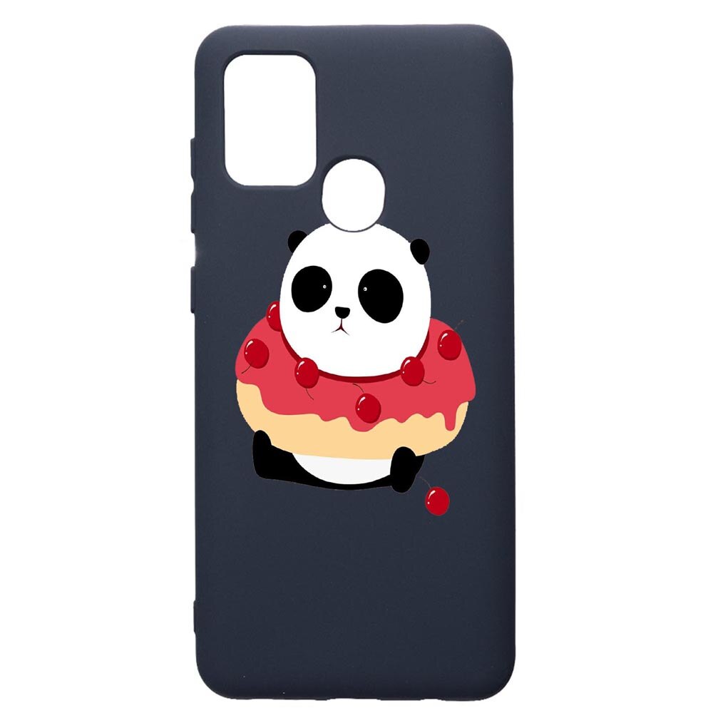 Husa Premium Silicon Compatibila Cu Samsung Galaxy A21S, Sweet Panda, cu interiorul din material textil, protectie camera, Alaskan Blue, PAB585