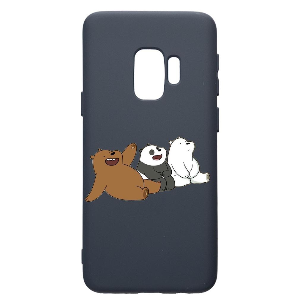 Husa Premium Silicon Compatibila Cu Samsung Galaxy S9, Keep Calm - Bears, cu interiorul din material textil, protectie camera, Alaskan Blue, PAB587