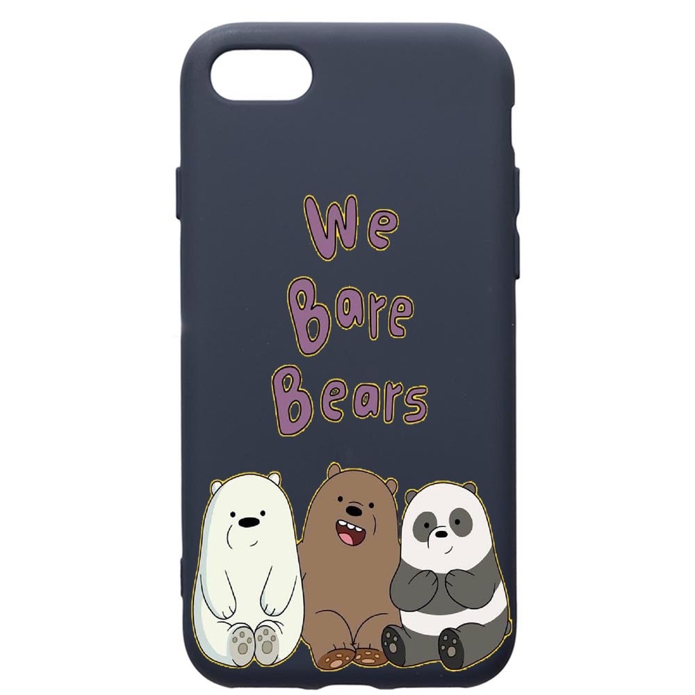 Husa Premium Silicon Compatibila Cu Apple IPhone SE 2 / iPhone 8 / iPhone 7, We Bare Bears, cu interiorul din material textil, protectie camera, Alaskan Blue, PAB588