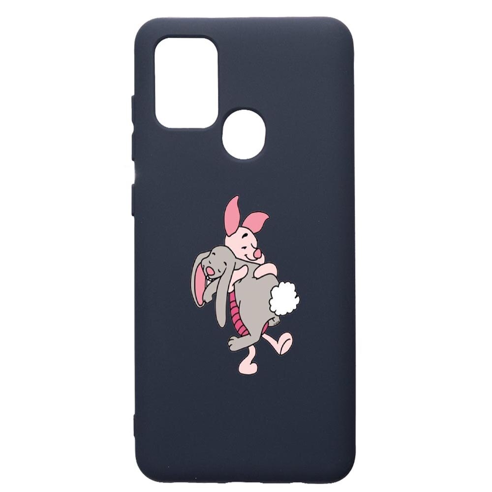 Husa Premium Silicon Compatibila Cu Samsung Galaxy A21S, Winnie the Pooh, cu interiorul din material textil, protectie camera, Alaskan Blue, PAB592